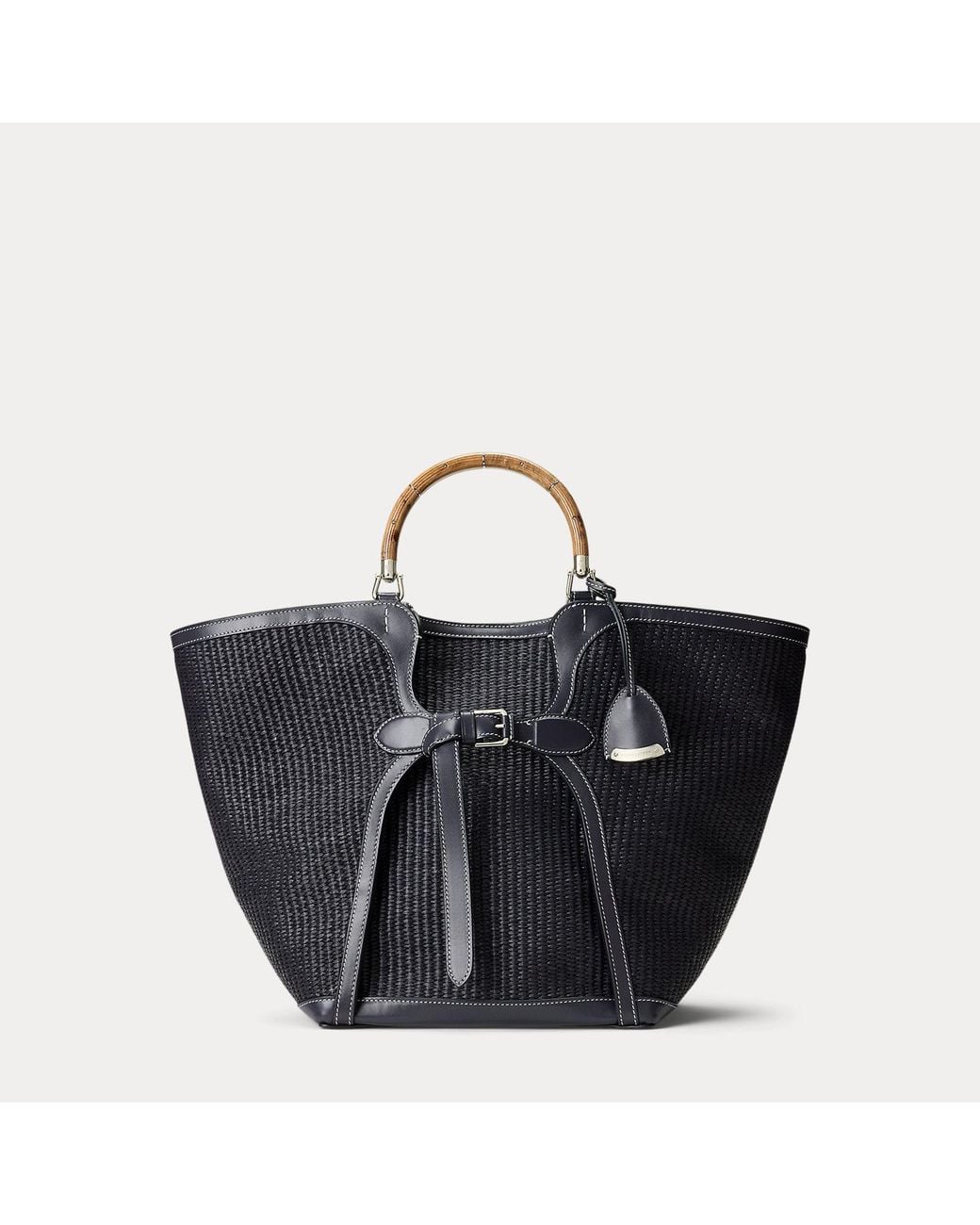 Ralph Lauren Black The Ralph Lauren Braided Raffia Large Tote