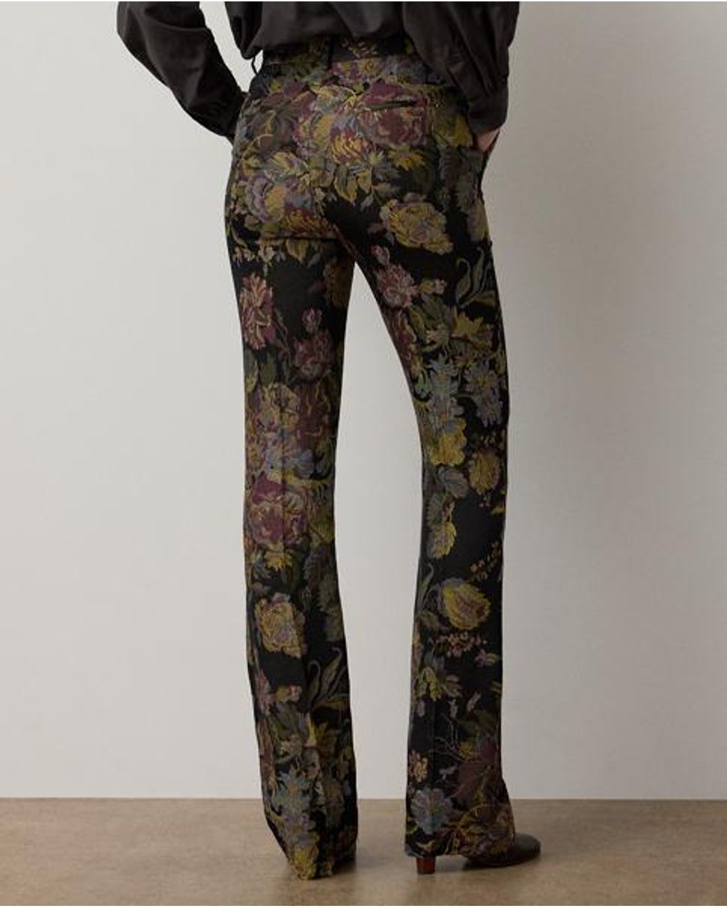 Ralph Lauren Black Wrigley Ii Floral Jacquard Pant