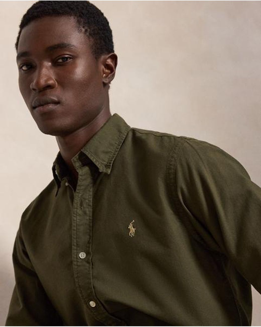 Polo Ralph Lauren Green Custom Fit Garment-Dyed Oxford Shirt for men