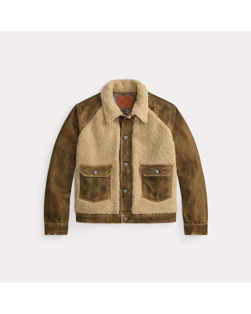 RRL Black Fleece-Panel Denim Trucker Jacket for men