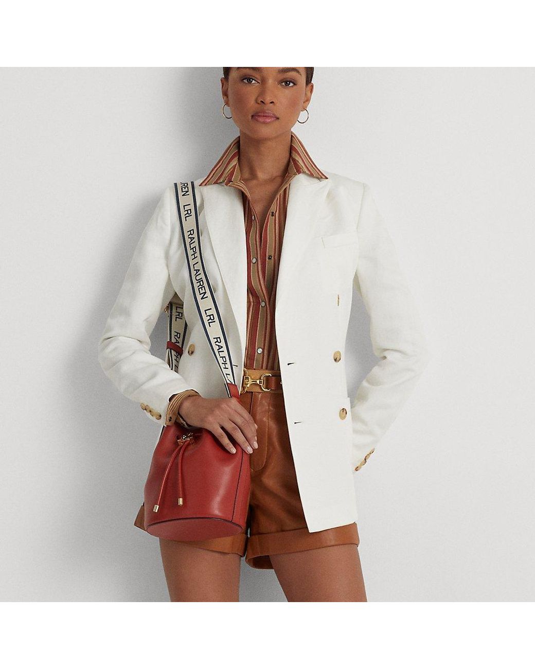 Lauren by Ralph Lauren Ralph Lauren Leather Medium Andie Drawstring Bag in  Brown | Lyst