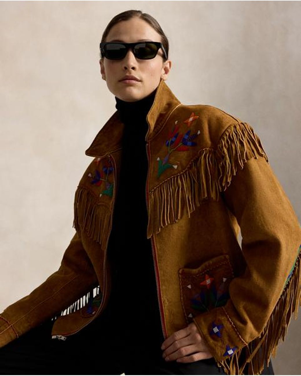 Polo Ralph Lauren Brown Ralph Lauren Prl X Tópa Standing Sage Fringe Jacket for men