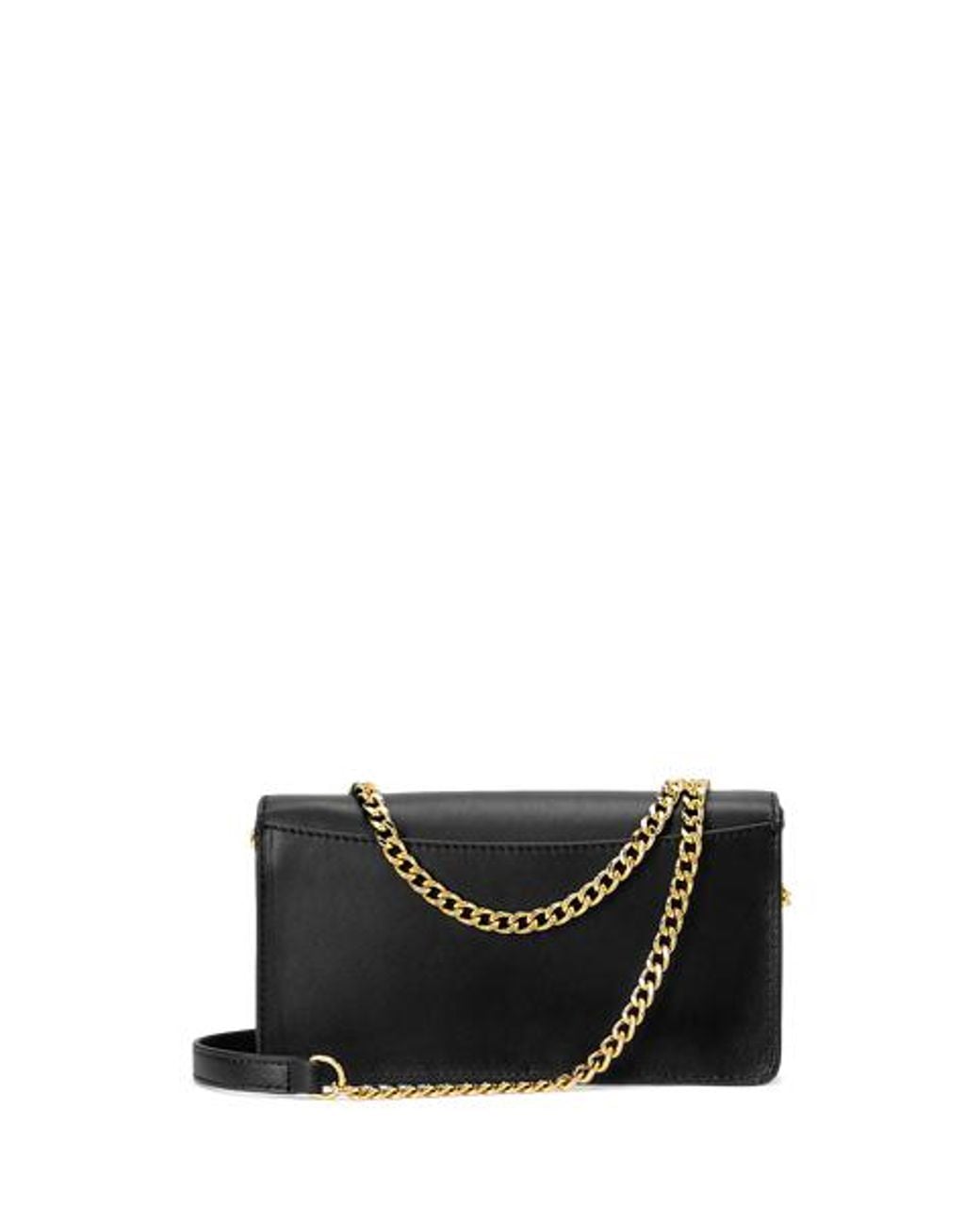 Ralph Lauren Black Leather Crossbody Turn-lock Tech Case