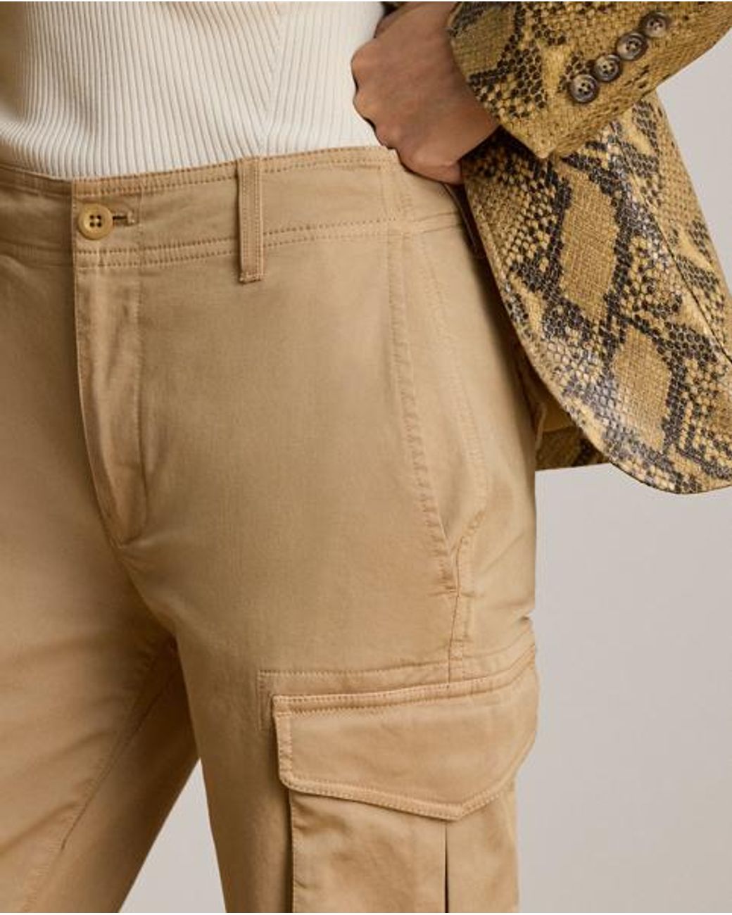 Ralph Lauren Natural Chino Cropped Cargo Pant