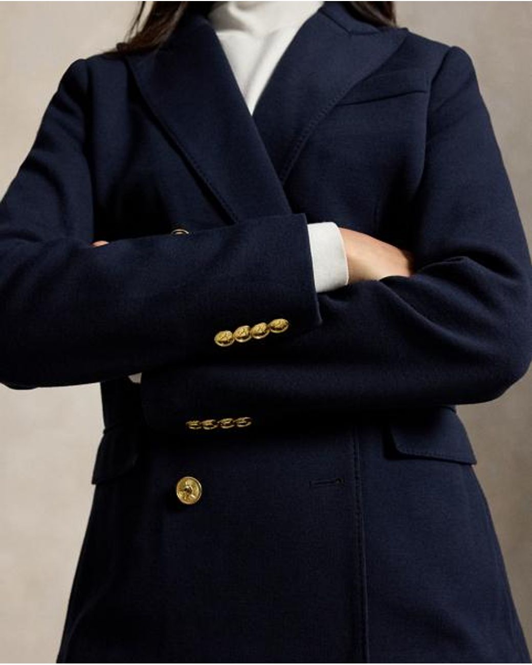 Polo Ralph Lauren Blue Double-Breasted Knit Blazer
