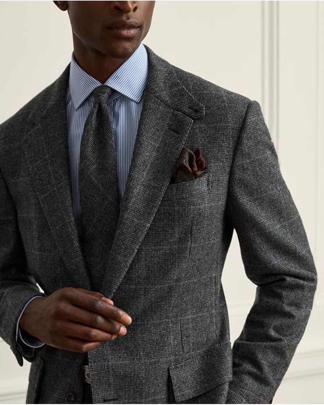 Ralph Lauren Gray Glenn Hand-Tailored Tick-Weave Jacket for men