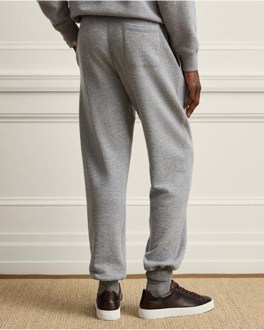 Ralph Lauren Black Wool-Cashmere Jogging Bottoms for men