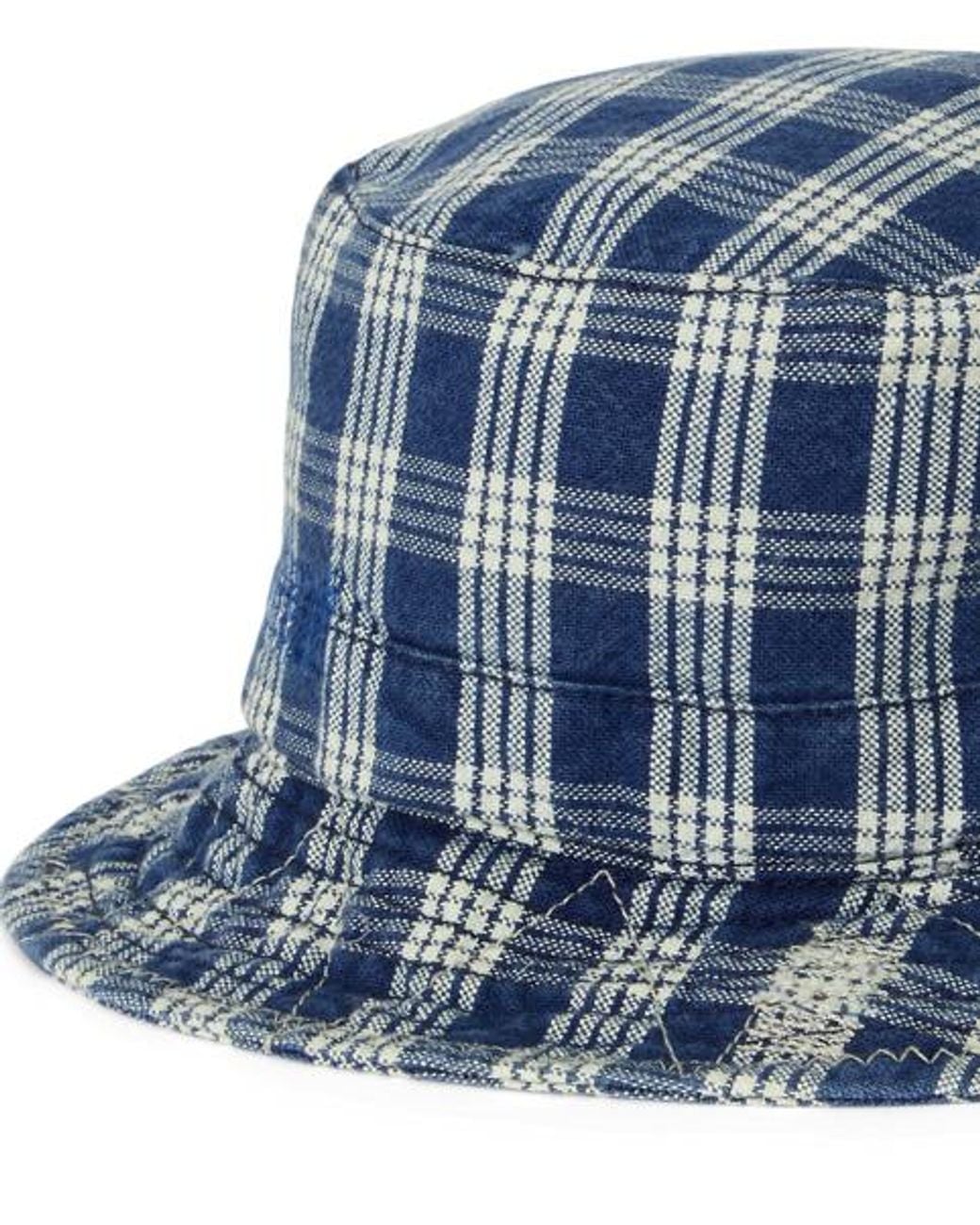 Polo Ralph Lauren Blue Plaid Oxford Bucket Hat for men