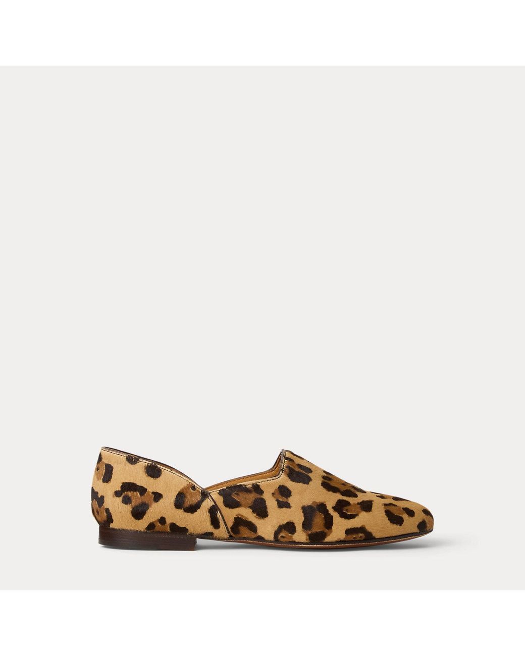 Ralph Lauren Black Bronwen Leopard-Print Haircalf Slipper