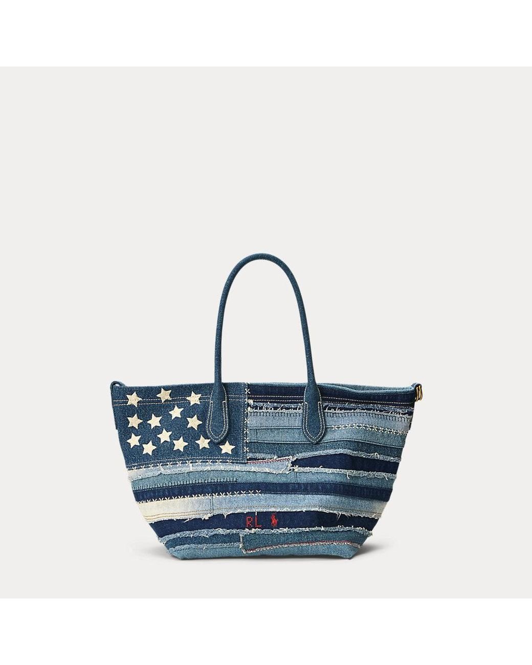 Ralph Lauren Denim Flag Medium Bellport Tote in Blue | Lyst UK