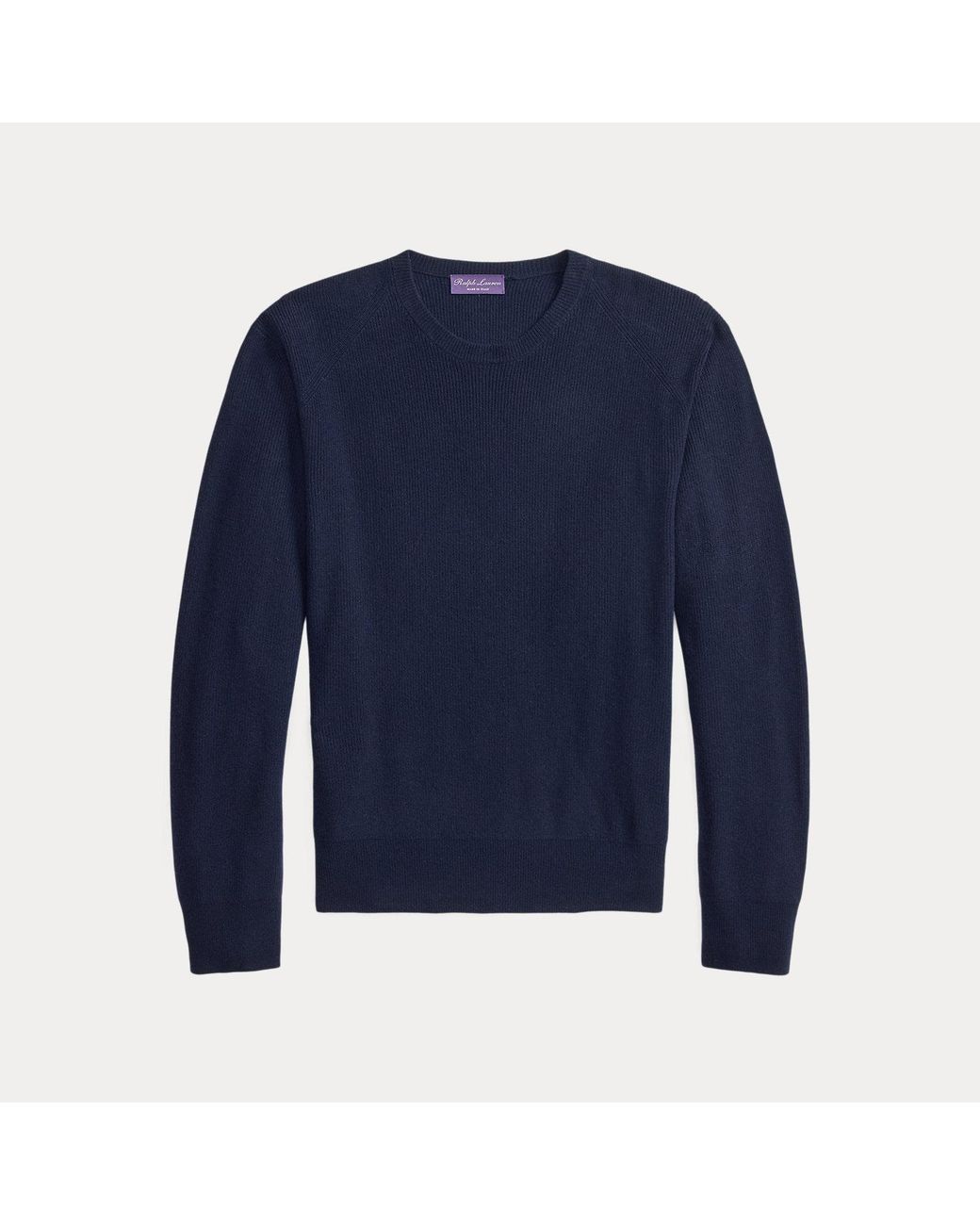 Ralph Lauren Blue Textured Cashmere Jumper for men