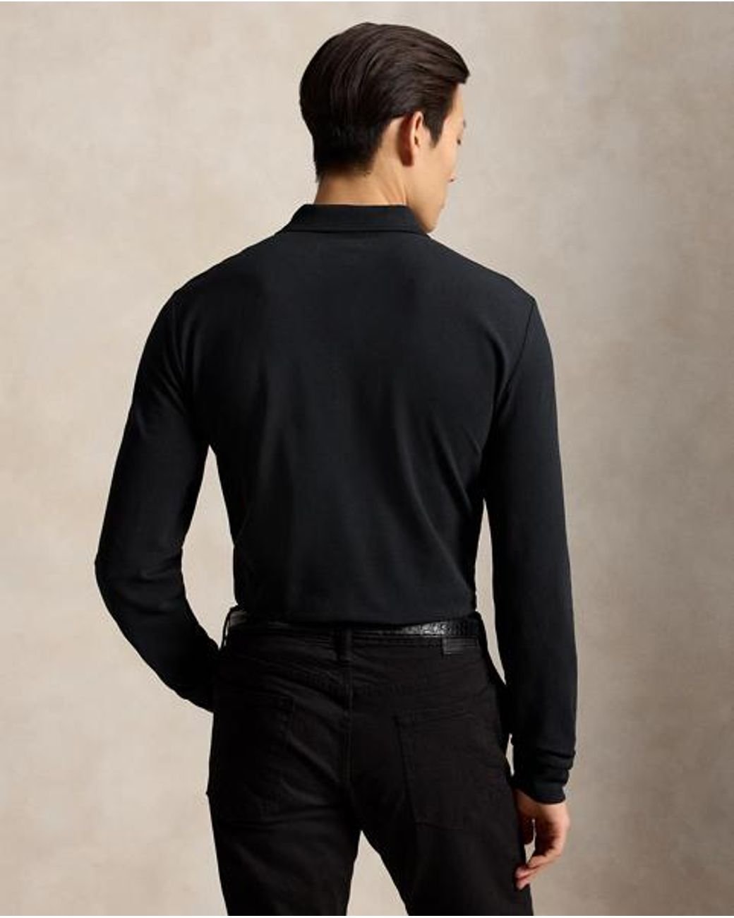 Polo Ralph Lauren Black Custom Slim Fit Stretch Mesh Polo Shirt for men