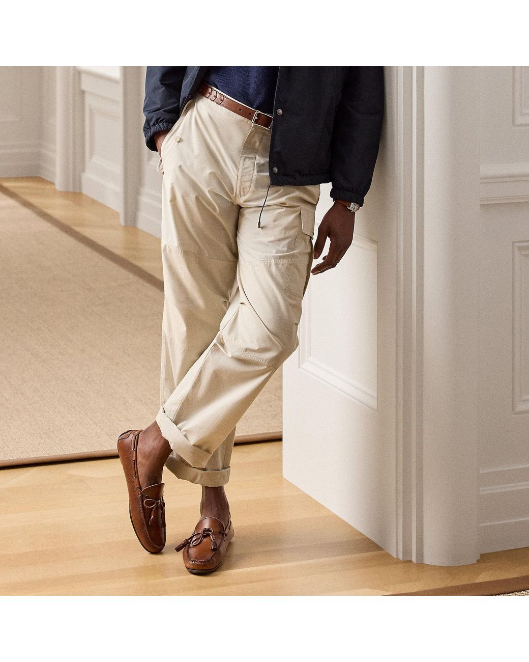 Ralph Lauren Natural Hand-Tailored Relaxed Fit Cargo Trouser for men