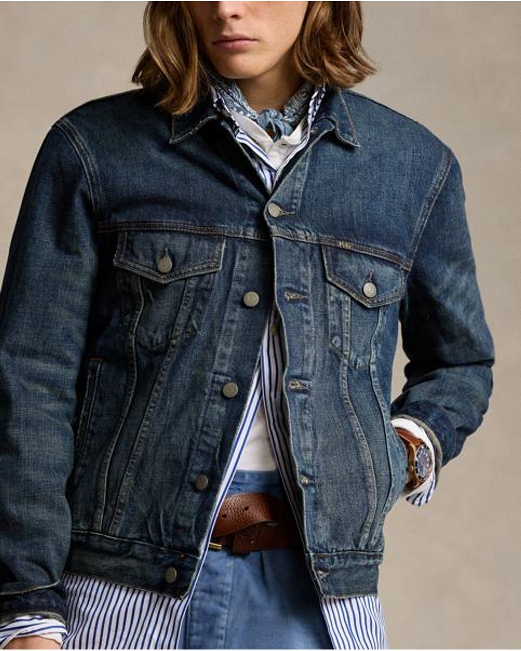 Polo Ralph Lauren Blue Denim Cotton Trucker Jacket for men
