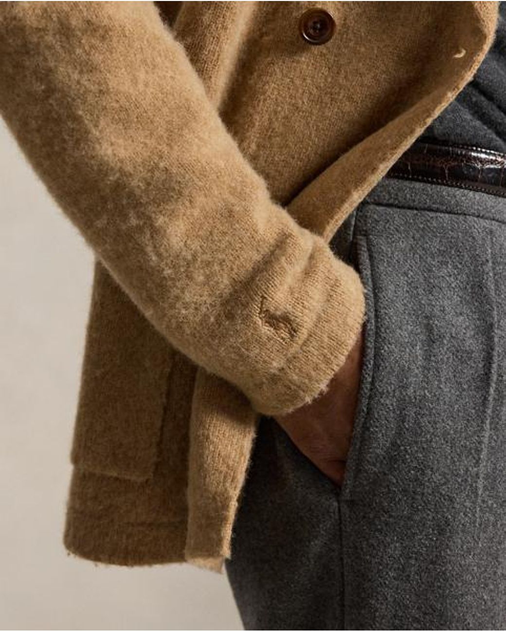 Polo Ralph Lauren Natural Wool-Cashmere Blazer Cardigan for men
