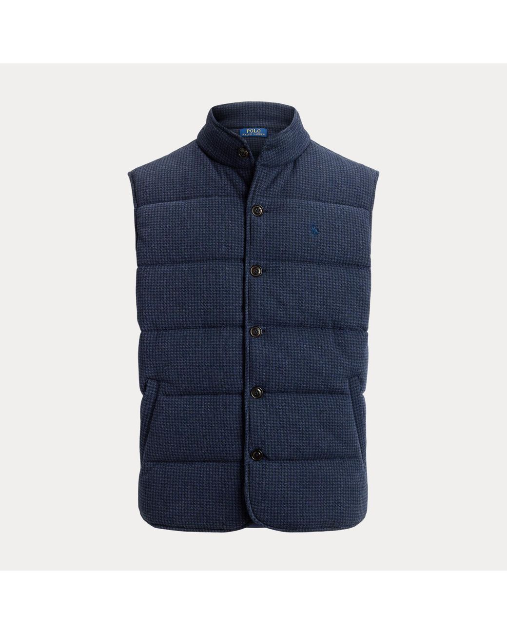 Polo Ralph Lauren Blue Houndstooth Estate-Rib Waistcoat for men
