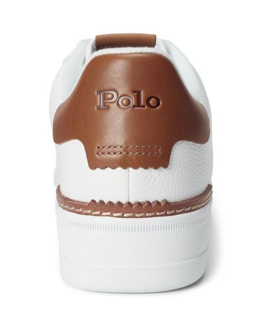 Polo Ralph Lauren White Masters Court Leather Trainer for men