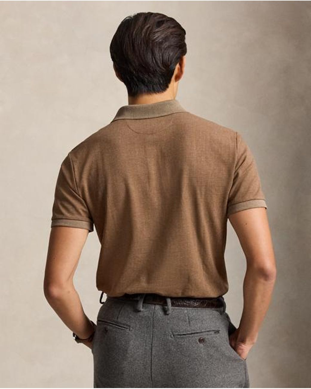 Polo Ralph Lauren Brown Custom Slim Fit Stretch Mesh Polo Shirt for men