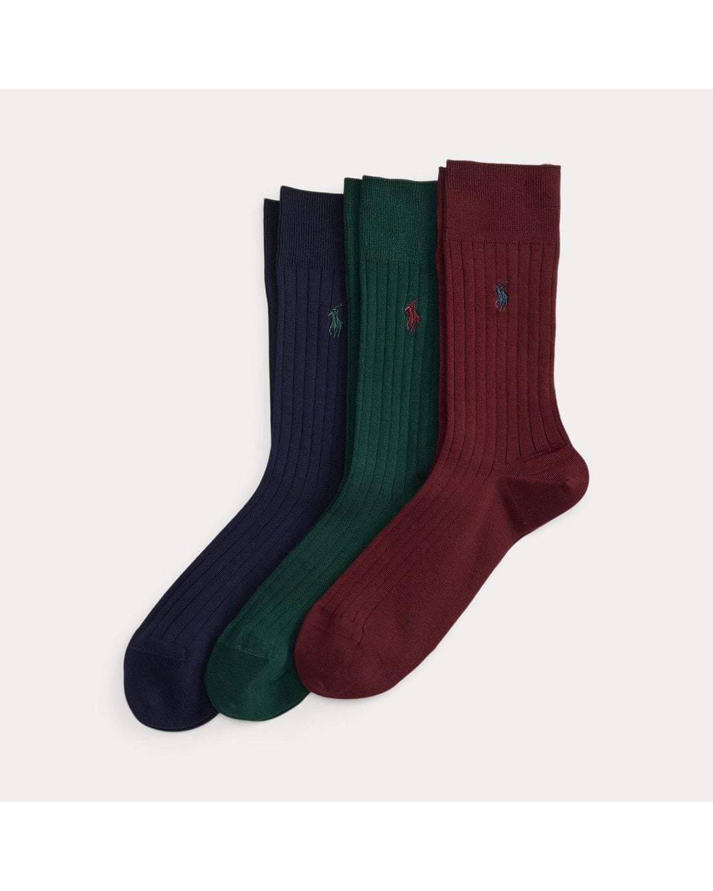 Polo Ralph Lauren Blue Cotton-Blend Trouser Sock 3-Pack for men