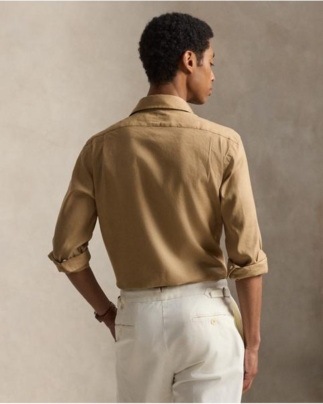 Polo Ralph Lauren Brown Custom Fit Linen-Blend Shirt for men