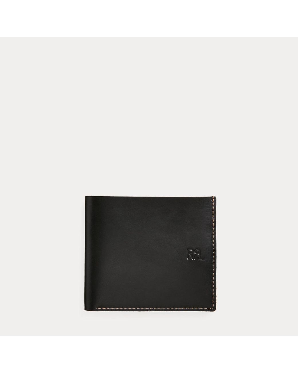 RRL Black Leather Billfold for men