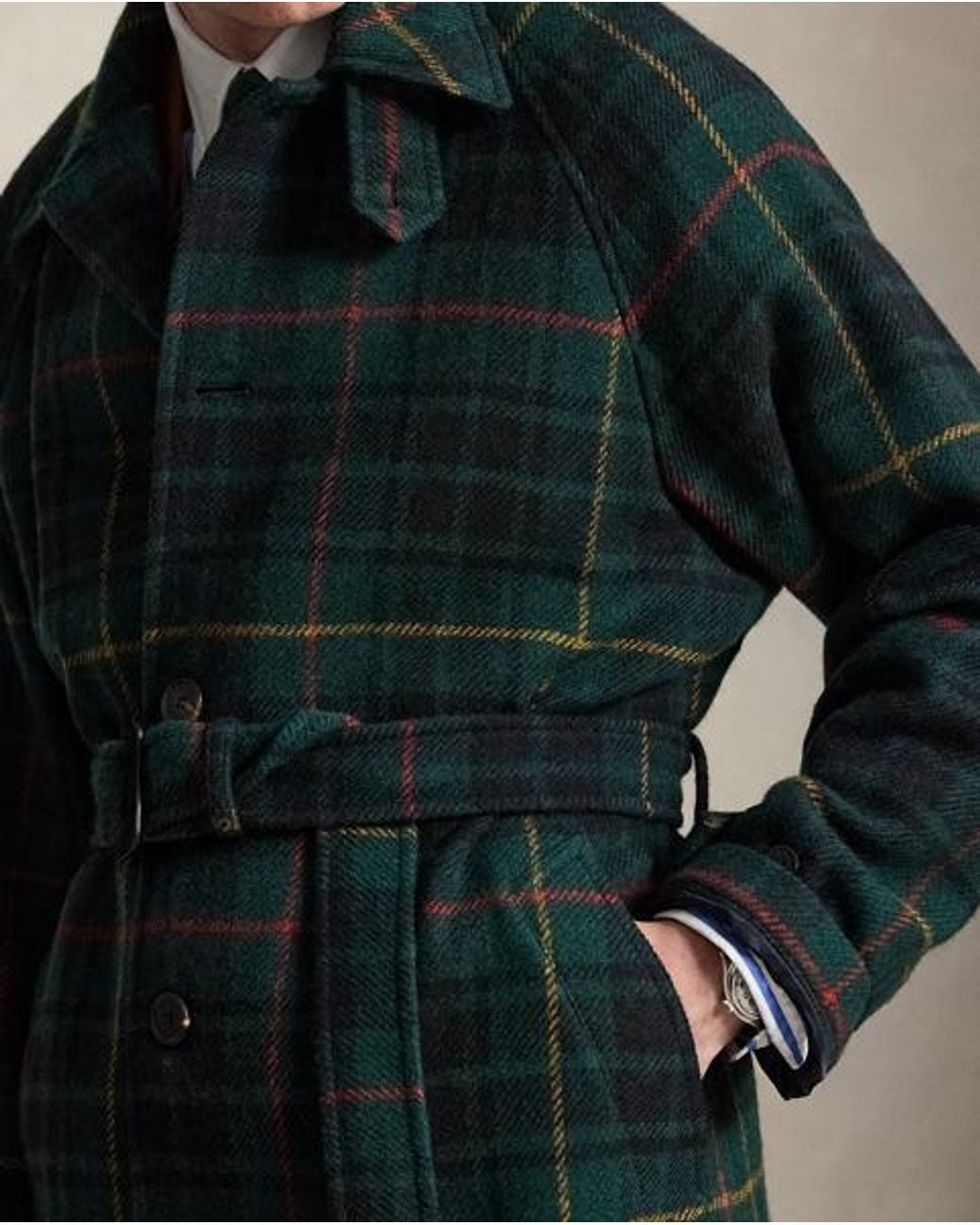 Polo Ralph Lauren Multicolor Plaid Tweed Balmacaan Coat for men