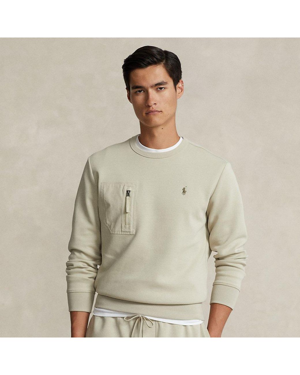Polo Ralph Lauren Double-knit Pocket Sweatshirt in Gray for Men | Lyst