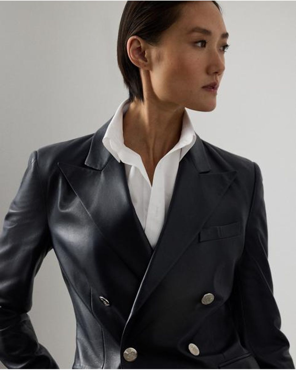 Ralph Lauren Blue Camden Lambskin Jacket