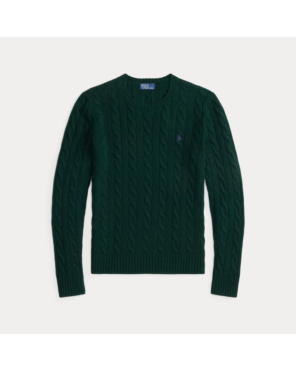 Polo Ralph Lauren Black Cable Wool-Cashmere Crewneck Sweater