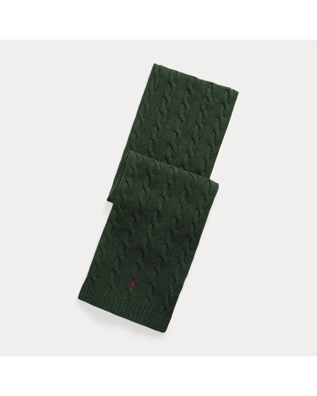 Polo Ralph Lauren Green Cable-Knit Wool-Cashmere Scarf for men