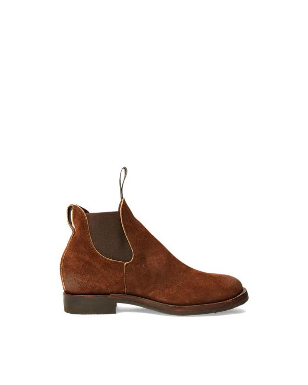 Ralph Lauren Brown Suede Chelsea Boot for men