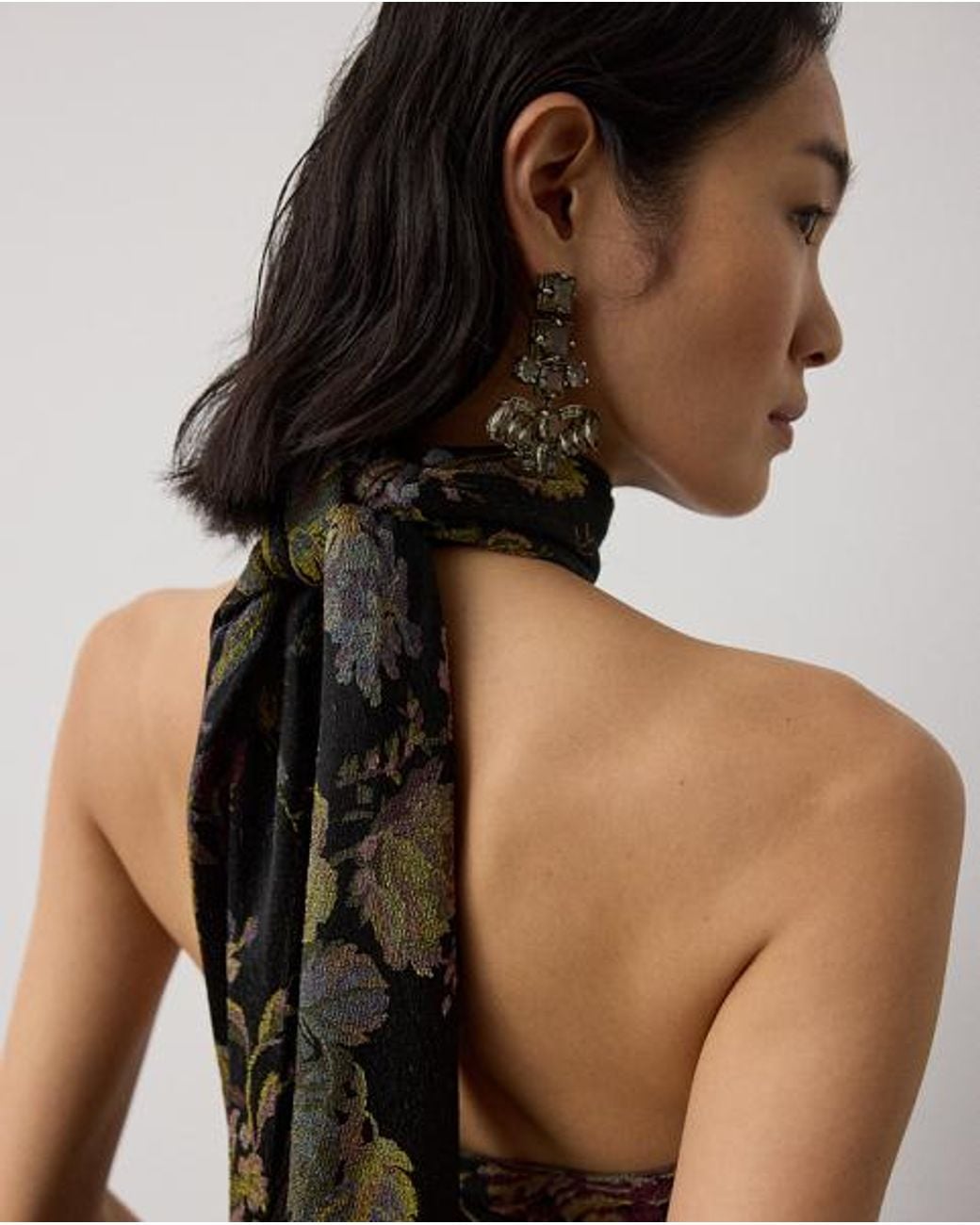 Ralph Lauren Black Chilton Floral Jacquard Top