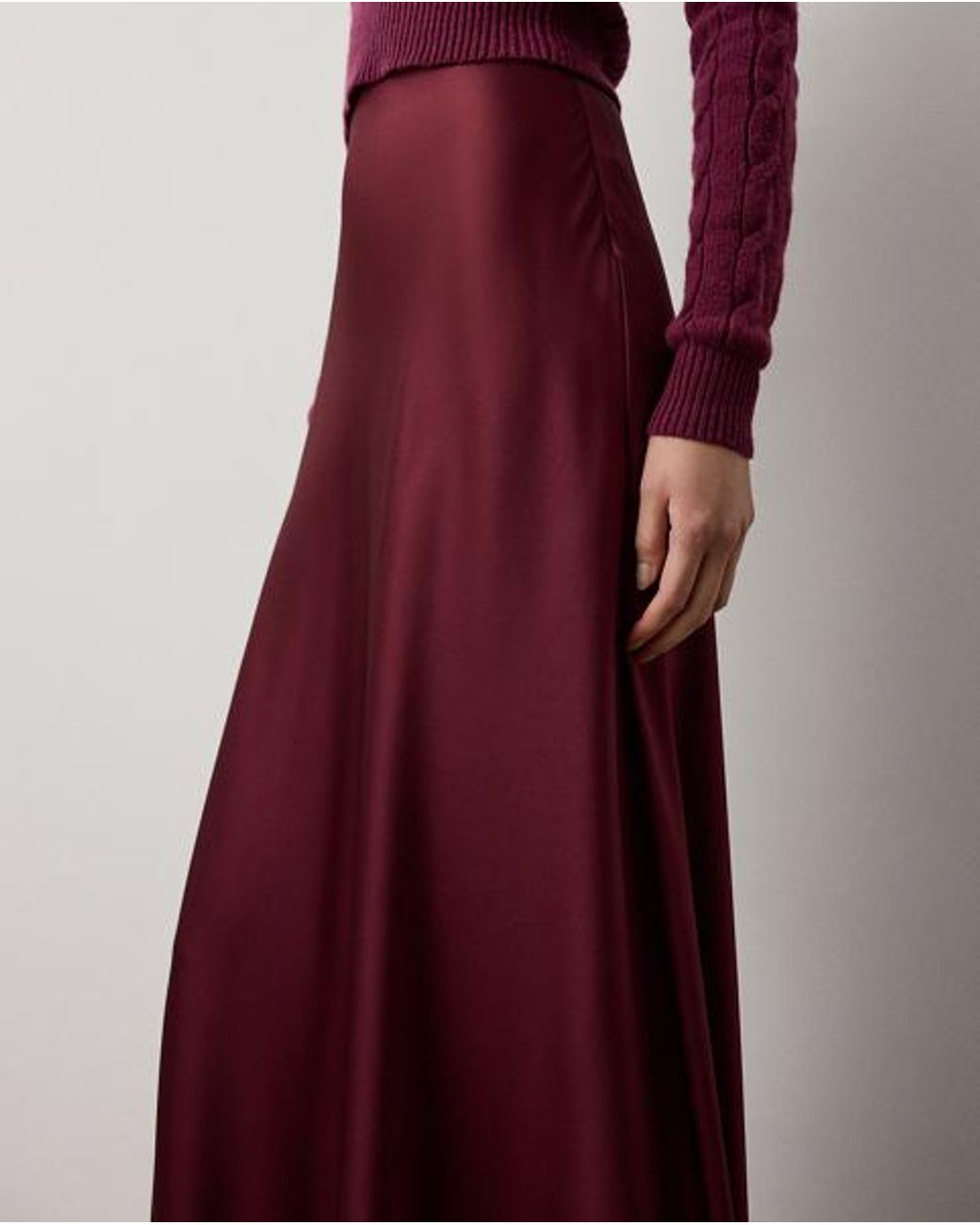 Ralph Lauren Red Masina Satin Skirt