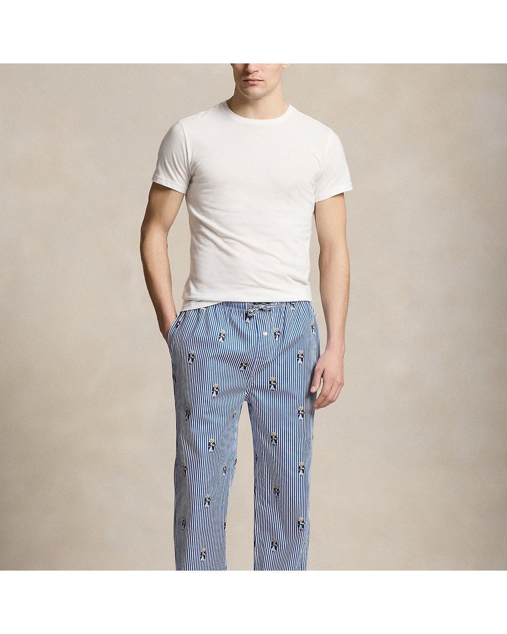 Polo Ralph Lauren Blue Signature Pony Cotton Pyjama Trouser for men