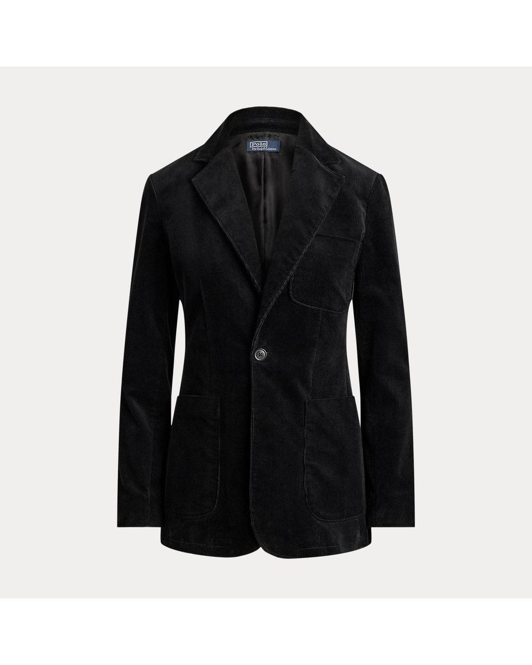 Polo Ralph Lauren Black Single-Breasted Corduroy Blazer
