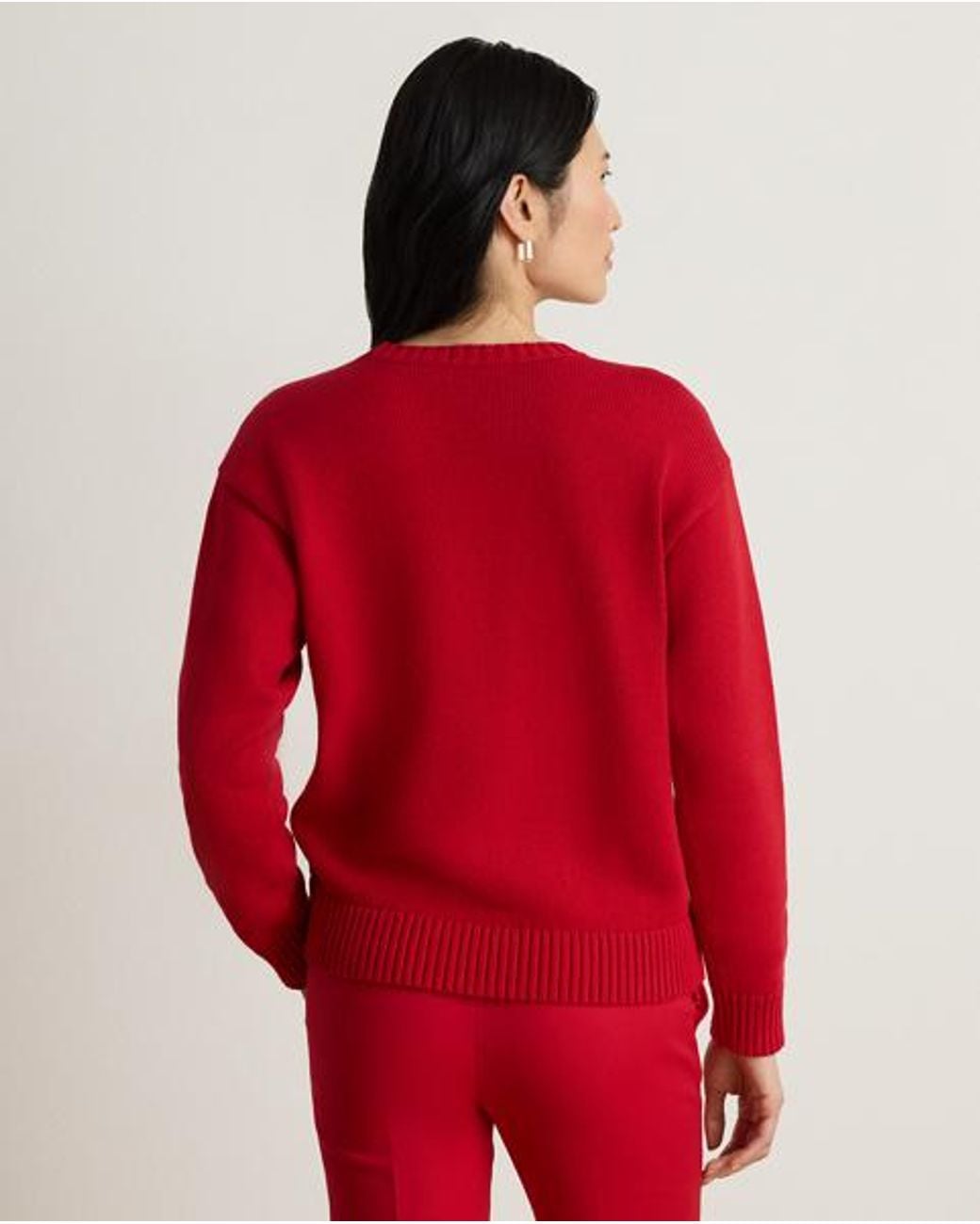 Ralph Lauren Red Intarsia-Knit Dalmatian Cotton Jumper