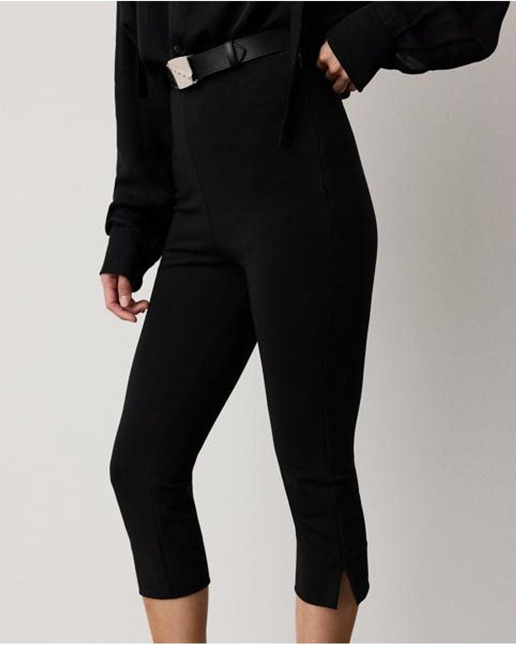 Ralph Lauren Black Sampson Jersey Cropped Trousers