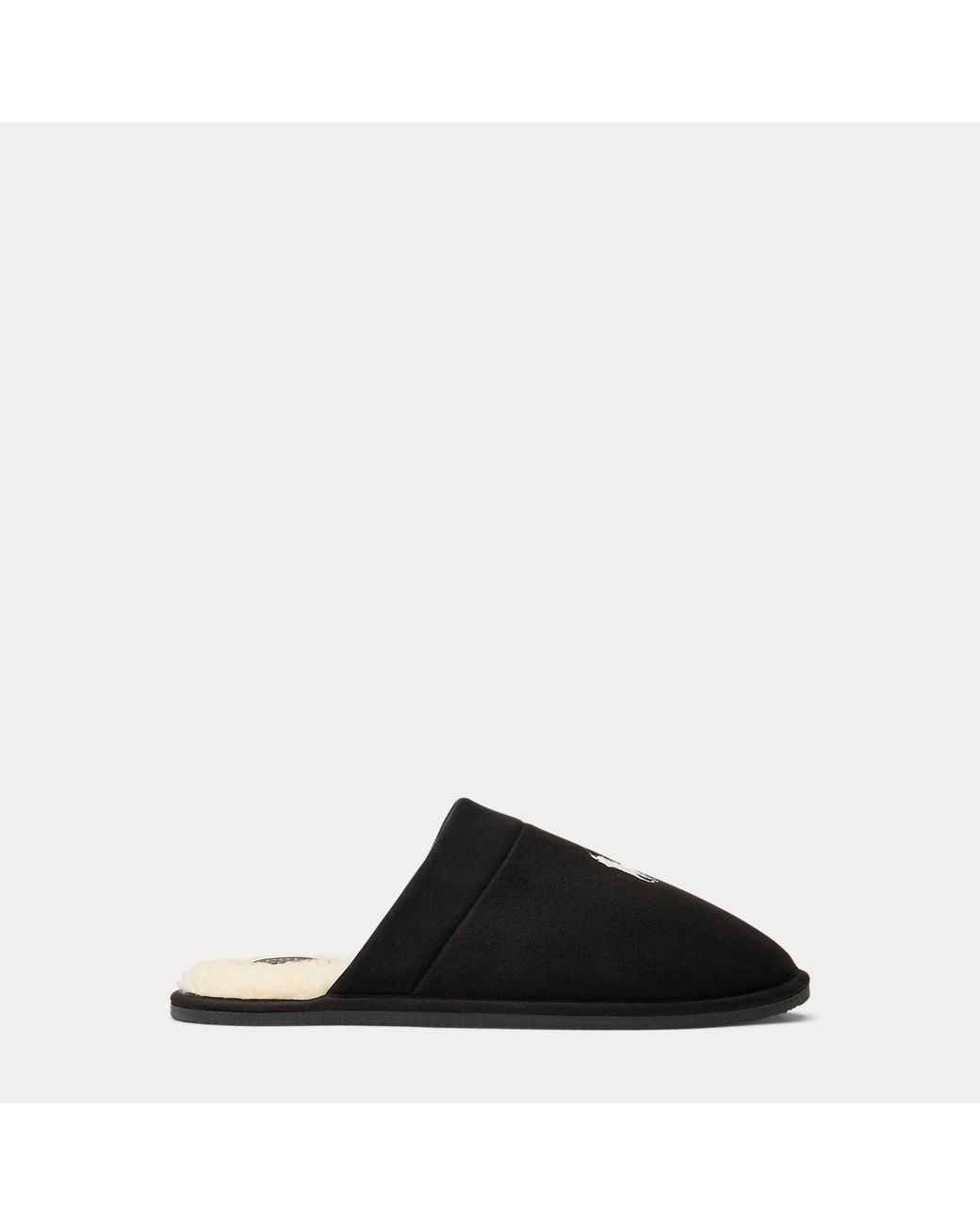 Polo Ralph Lauren Black Klarence Microsuede Scuff Slipper for men