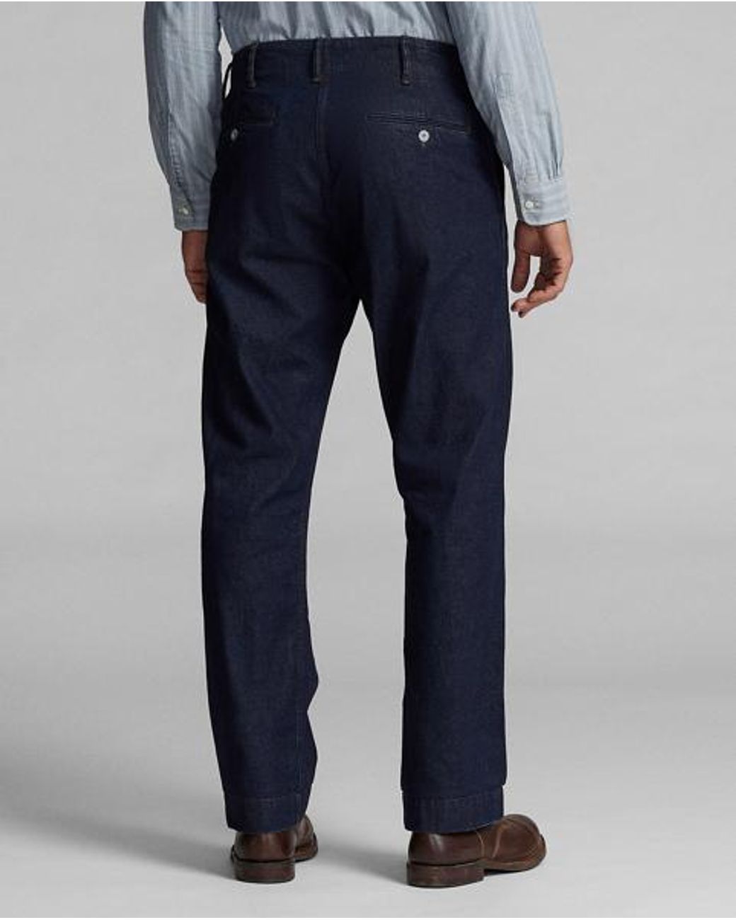 RRL Blue Rinsed Denim Field Trouser for men