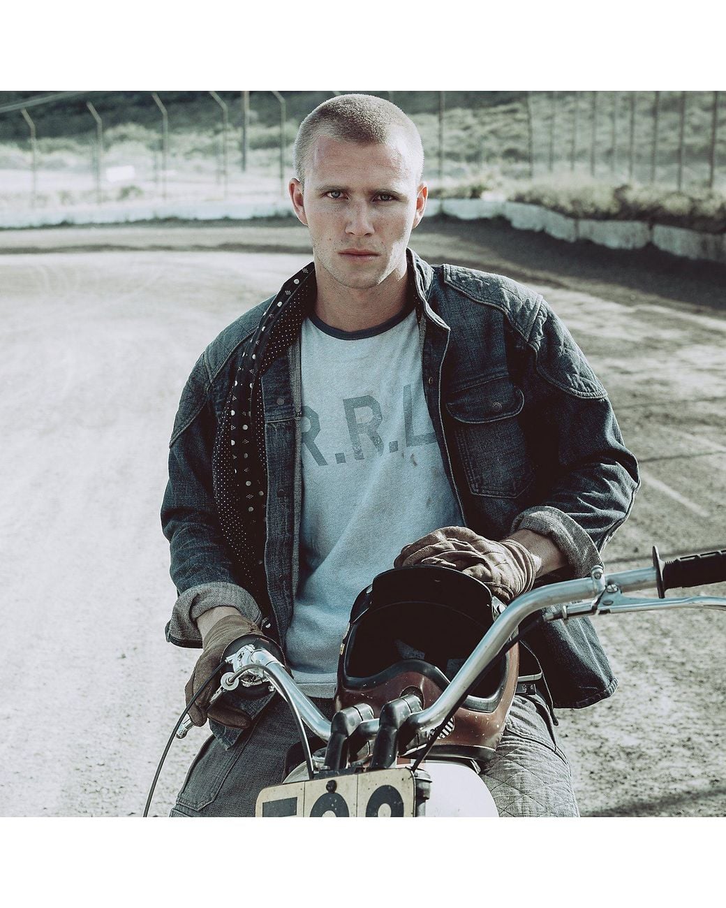 RRL Gray Quilted Denim Cargo Trouser for men