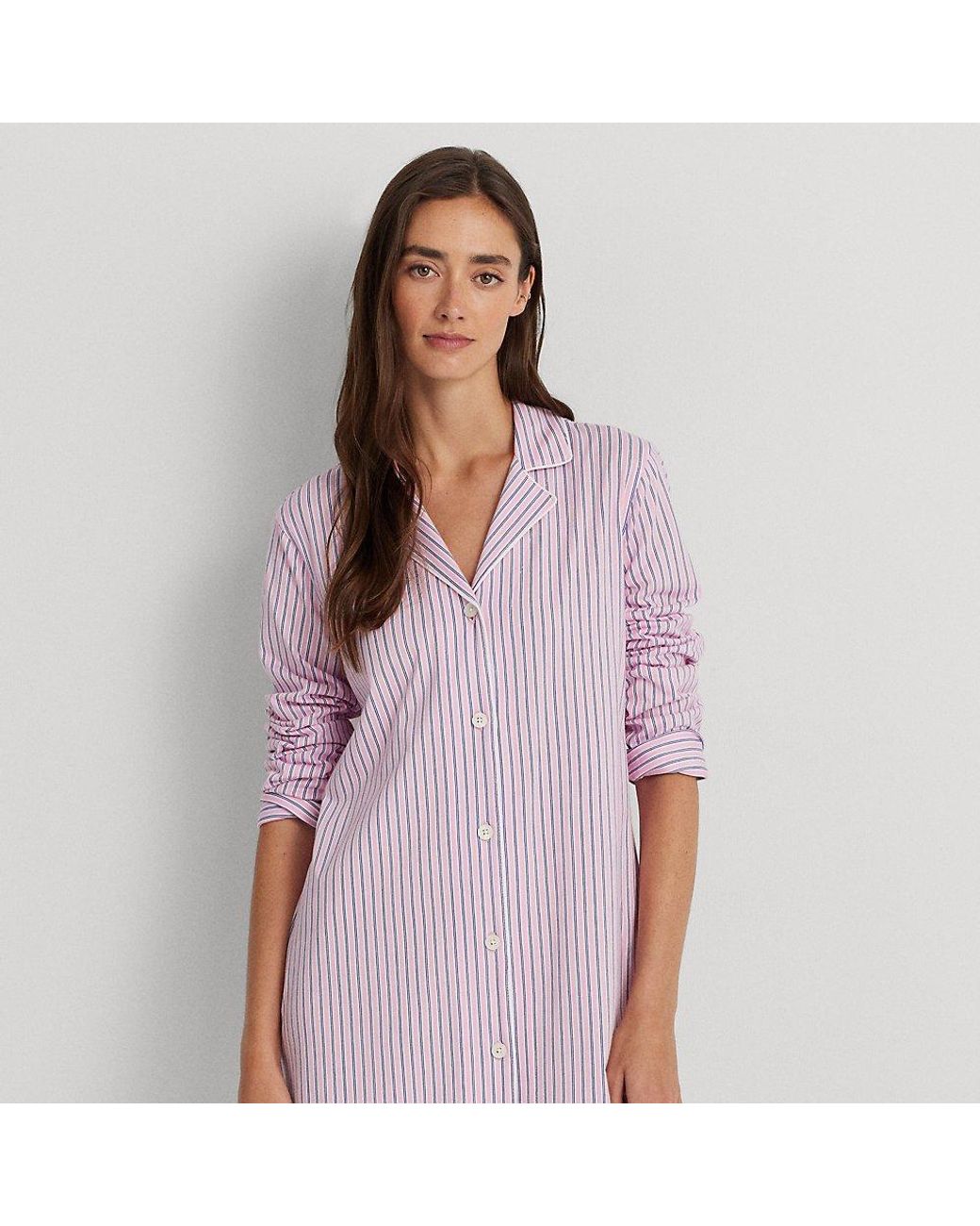 Ralph Lauren Ralph Lauren Striped Cotton Jersey Sleep Shirt in