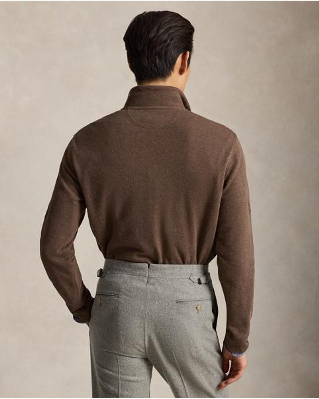 Polo Ralph Lauren Brown Estate-Rib Quarter-Zip Pullover for men