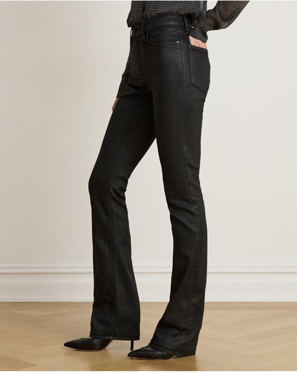 Ralph Lauren Black Coated High-Rise Bootcut Jean