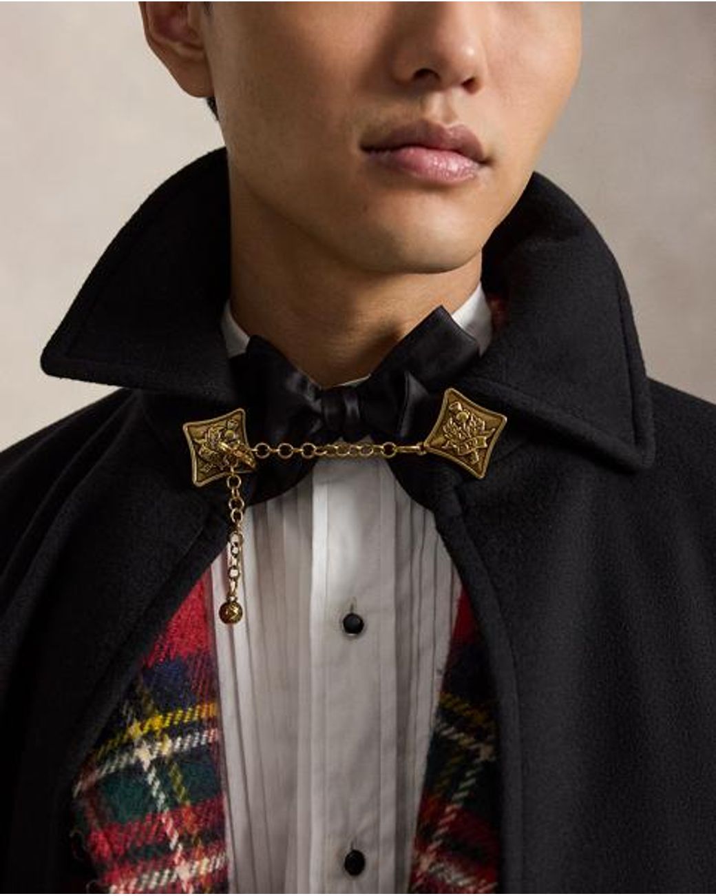 Polo Ralph Lauren Black Wool Melton Cape for men