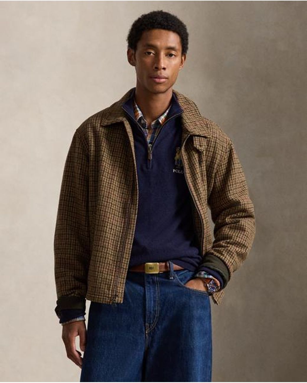Polo Ralph Lauren Blue Polo Bear Wool Quarter-Zip Jumper for men