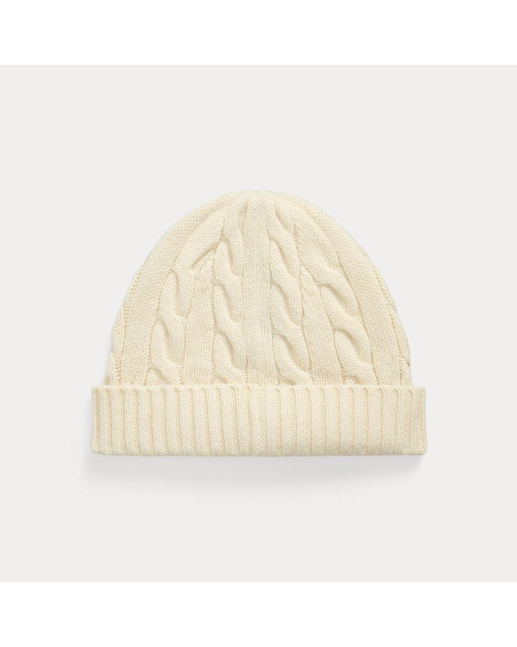 Polo Ralph Lauren Natural Cable-Knit Wool-Cashmere Beanie for men