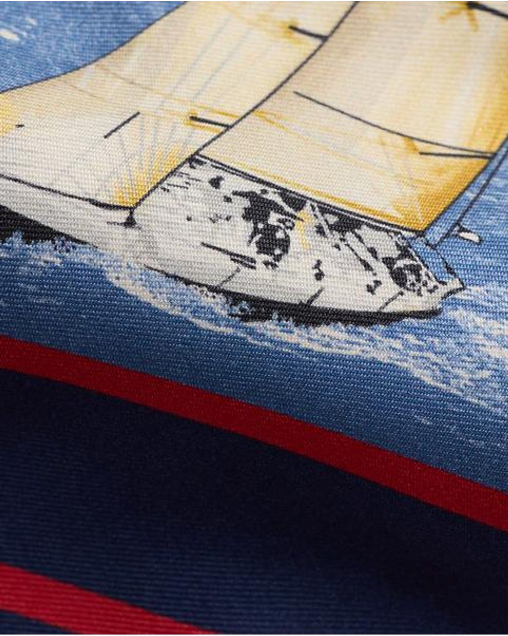 Polo Ralph Lauren Blue Striped Sailboat-Print Silk Tie for men