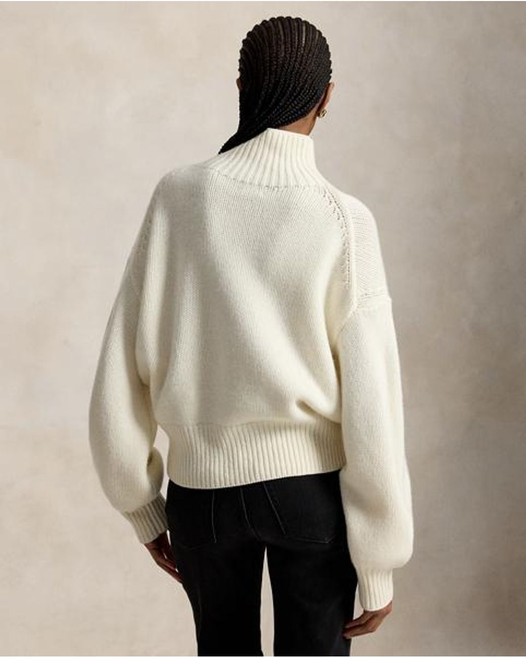 Polo Ralph Lauren Natural Cashmere Funnelneck Jumper