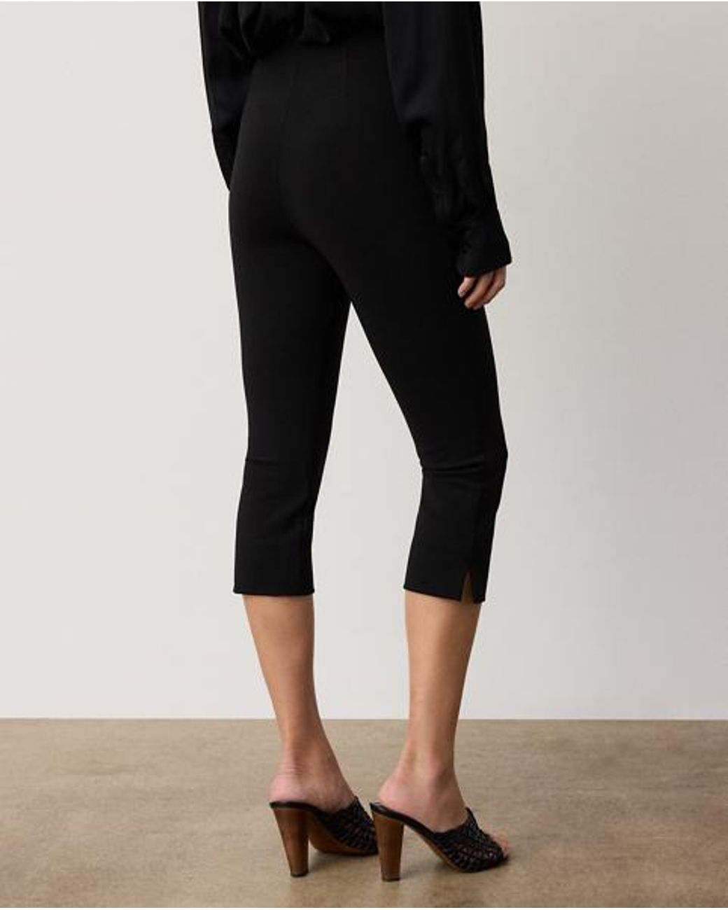 Ralph Lauren Black Sampson Jersey Cropped Trousers