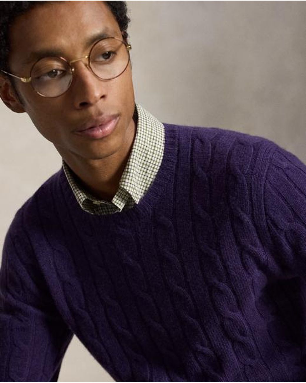 Polo Ralph Lauren Purple The Iconic Cable-Knit Cashmere Sweater for men